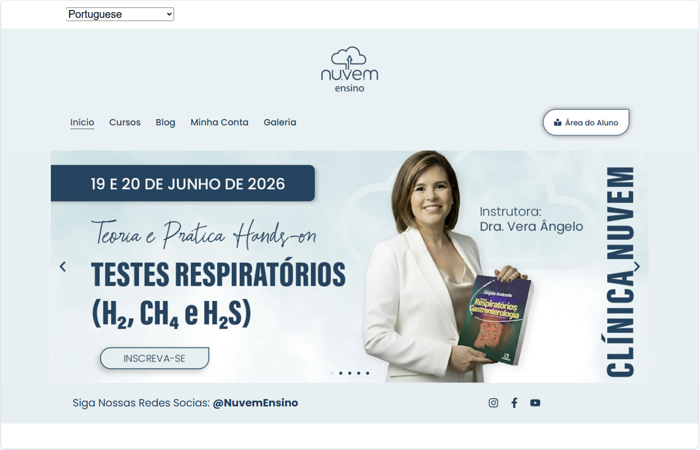 Screenshot do site Nuvem Ensino