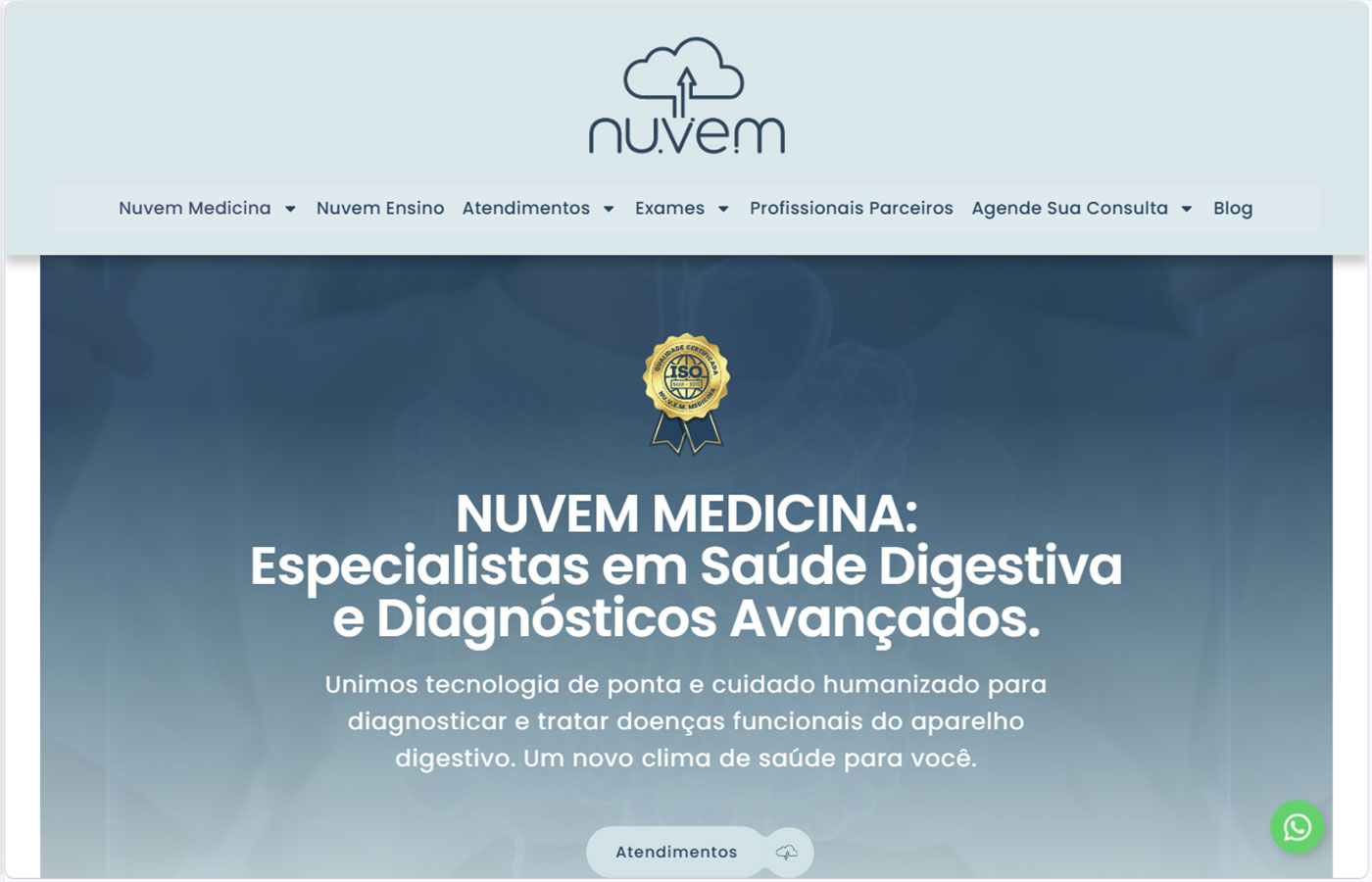 Screenshot do site Nuvem Medicina